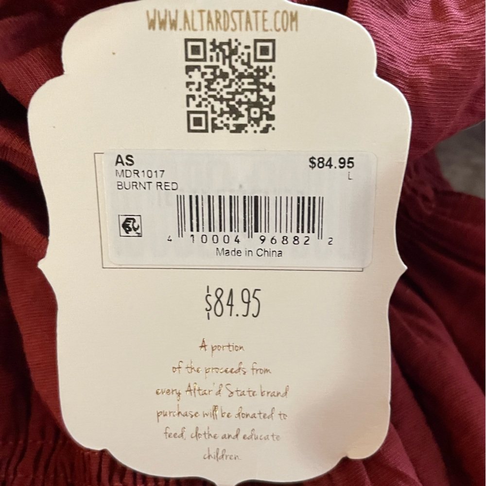 Altar’d State Burnt Red Puff Sleeve Dress - Picture 7 of 7